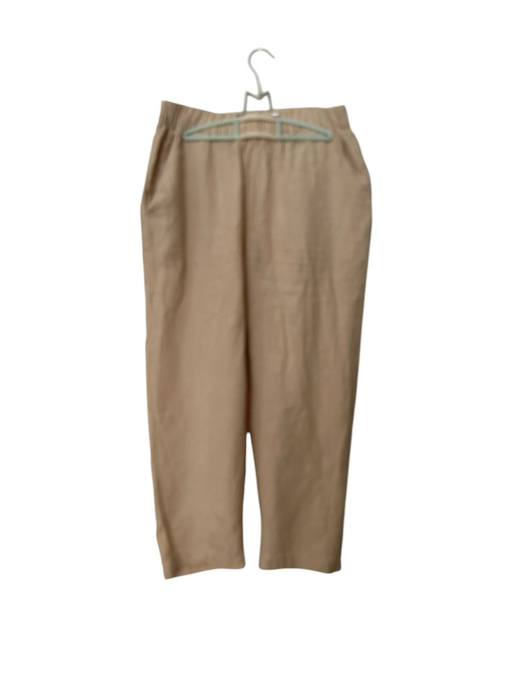 Quince European Linen Tapered Ankle Pants Elastic Waist 25 in Small Driftwood